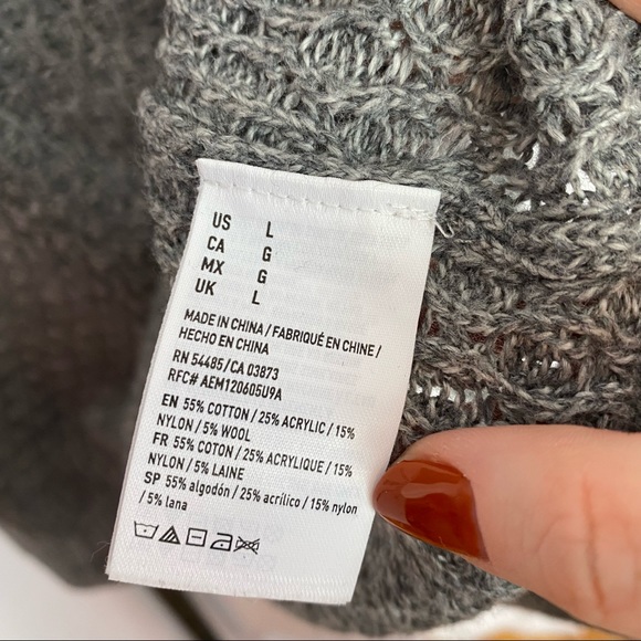 American Eagle Outfitters Gray Open Knit Sweater - Picture 3 of 5